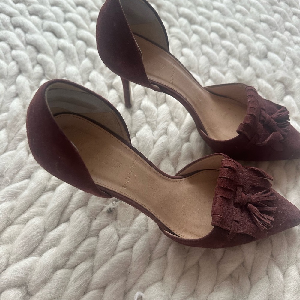 J. Crew Red Heels with d'Orsay Design
